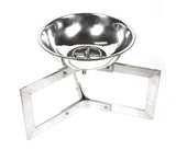 BASE304-2PK: 2 Pack of 12" Tall x 30" Diameter Stainless Steel Outdoor Table Base/ Contemporary Fire Pit Base
