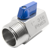 BV12MF: BALL VALVE 316 Stainless 1/2" Male x 1/2" Female