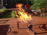 BASE304-2PK: 2 Pack of 12" Tall x 30" Diameter Stainless Steel Outdoor Table Base/ Contemporary Fire Pit Base