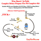 ITCK+ Universal DELUXE Tank-In-Table DIY Propane Fire Pit Kit w/ Key Control - Burner Sold Separate