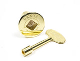 KV34SB: STRAIGHT BRASS 3/4" KEY VALVE or LOG LIGHTER VALVE, KEY & COVER