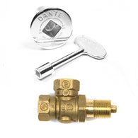 KVAC ANGLED CHROME KEY VALVE/ LOG LIGHTER VALVE, KEY and COVER