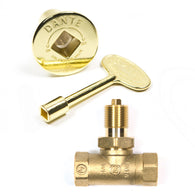 KVSB STRAIGHT BRASS KEY VALVE or LOG LIGHTER VALVE, KEY & COVER