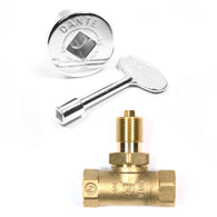 KVSC STRAIGHT CHROME KEY VALVE/ LOG LIGHTER VALVE, KEY & COVER