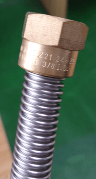 PH3SS12: 3’ (36") STAINLESS 1/2" 'WHISTLE FREE' FLEXIBLE HIGH PRESSURE 1/2"ID PROPANE/ NAT GAS HOSE w/ 1/2" Female Flared Ends