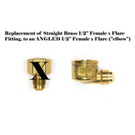option-PHA12F-2-PHA12F-90: Replaces Straight Female 1/2" x Flare Fitting to ANGLED (Elbow) Female x Flare Fitting