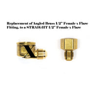 option-PHA12F-90-2-PHA12F: Replaces Angled Female 1/2" x Flare Fitting to STRAIGHT Female x Flare Fitting