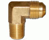 PHA14-90 3/8 Male Flare x 1/4 Male Elbow Fitting - PROPANE HOSE ADAPTER END to REGULATOR