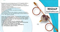 REG2XLP: Dual Inlet LP Propane Regulator w/ Manual Change Over Valve Integrated into Regulator w/ Dual 20" Copper Lines and Tank Connection POL Fittings