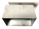 SCUP24R Stainless Water Scupper/ Waterfall Spillway 3.25″w (bottom) 5.5″w (top) 4″ Deep; 3/4 Female Pipe Inlet