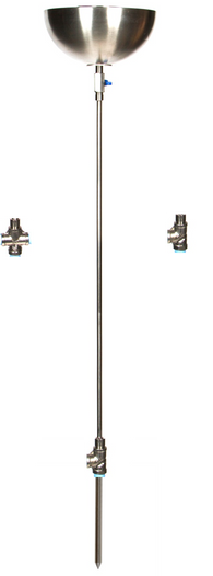 TORCH72B Single Portable GAS Backyard Torch w 72" shaft, 11 inch double bowls, spike and base; no hoses or fittings