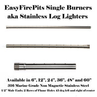 B36: SINGLE 36" HORIZONTAL TROUGH BURNER / (STAINLESS LOG LIGHTER)