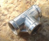 TF3: TEE -1/2" NPT FxFxF Stainless Steel