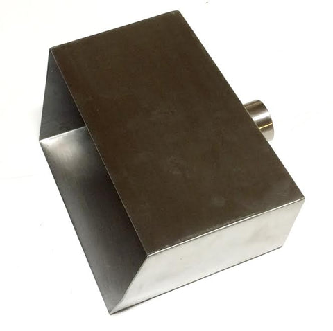SCUP24S STAINLESS WATER SCUPPER/ WATERFALL SPILLWAY 3.5″W (BOTTOM) 4.75″W (TOP) 4″ DEPTH; 3/4 FEMALE PIPE INLET