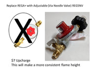 OPTION-REG5NV:  SWAP REGULATOR IN KIT WITH ADJUSTABLE VIA NEEDLE VALVE HIGH PRESSURE 5 PSI LP (PROPANE) GAS REGULATOR