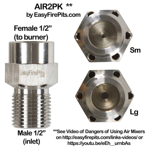 AIR2PK: Our Stainless Small and Large Air Mixer Combo Pack - See Warnings on Using Air Mixers
