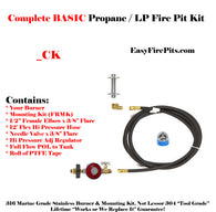 CK Universal Propane Complete BASIC DIY Fire Pit Kit - Burner Sold Separate