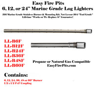LL-B48F 316 Marine Grade Stainless 48" Propane Gas Log Lighter; Lifetime Warranted