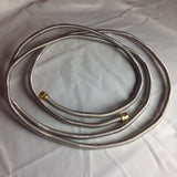 PH12SS38: 12’ (144") Stainless Steel 3/8 Female Flared "WHISTLE FREE" Flexible High Pressure Propane/ Natural Gas Hose w/ Brass Female Flared Ends