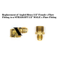 option-PHA12F90-2-PHA12M: Replaces Female Elbow 1/2" x Flare Fitting to STRAIGHT 1/2" MALE x Flare Fitting