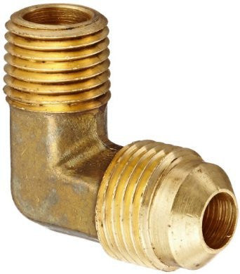 PHA14-90 3/8 Male Flare x 1/4 Male Elbow Fitting - PROPANE HOSE ADAPTER END to REGULATOR
