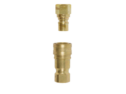 QC12MF: 1/2" Brass Heavy Duty Quick Disconnect Supply and Receiving Sides for Propane / Natural Gas