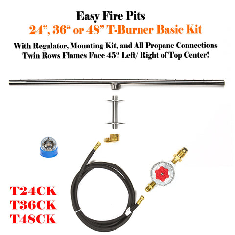 24" T-Burner Complete Basic Propane Fire Table Kit