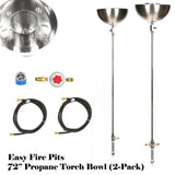 TORCH36BCK-2PK: (2 Pack) Portable Propane 36" Stainless Steel Tiki Type Torches w/ All Except LP Tank