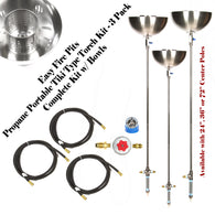 Torch72BCK-3PK: (3 Pack) Portable Propane 72" Stainless Steel Tiki Type Torches w/ All Except LP Tank