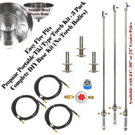 TORCH24CK-3PK: (3 Pack) Portable Propane 24" Stainless Steel "Make Your Own" Tiki Type Torches (burner w/ no bowls) w/ All Except LP Tank